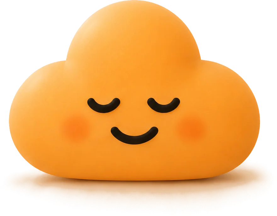 La mascotte de CozyMind, un petit nuage souriant aux joues rosées